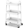 Prateleira carrinho organizador de metal multiuso 3 andares - 45x30x76cm com rodinhas